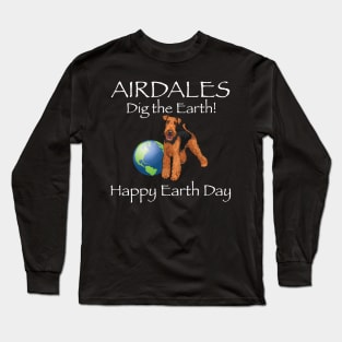 Airdale happy earth day t-shirt Long Sleeve T-Shirt